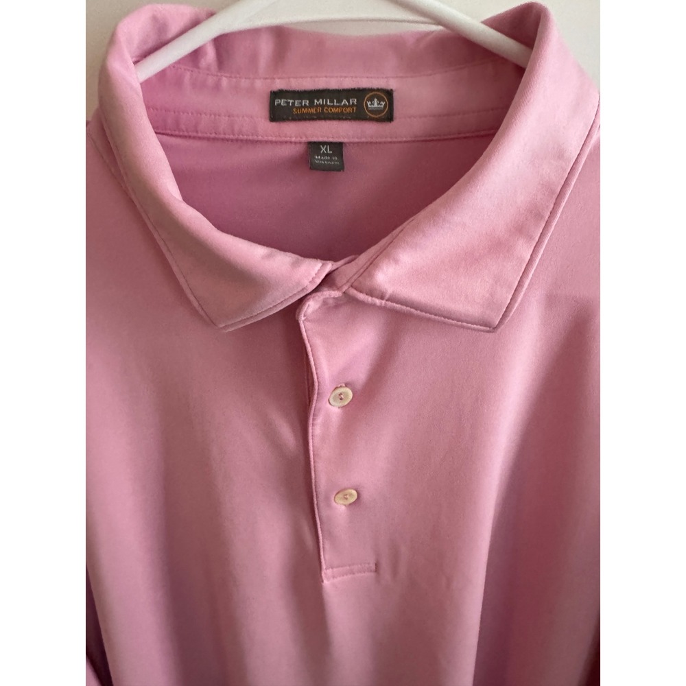 Peter Millar Summer Comfort Pink Polo Mens XL Short Sleeve Performance Golf